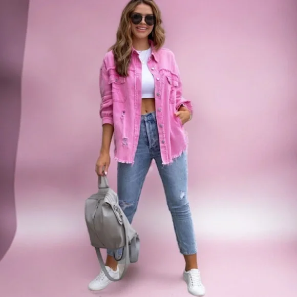 Distressed Denim Jacket - Picture 2 of 7